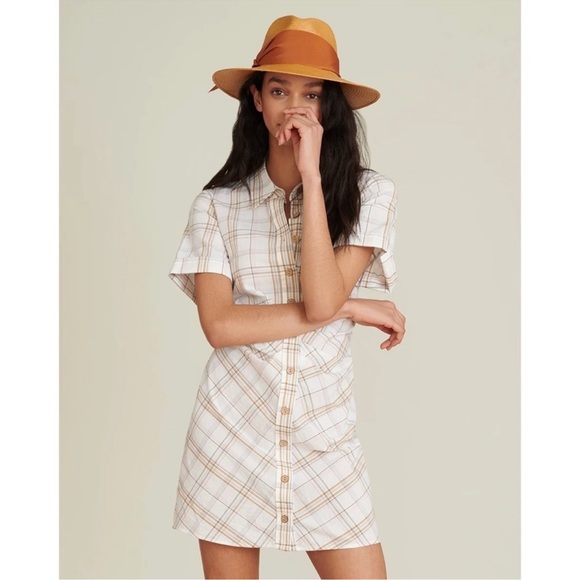 Veronica Beard Dresses & Skirts - Veronica Beard Cream and Brown Checkered Mini Dress